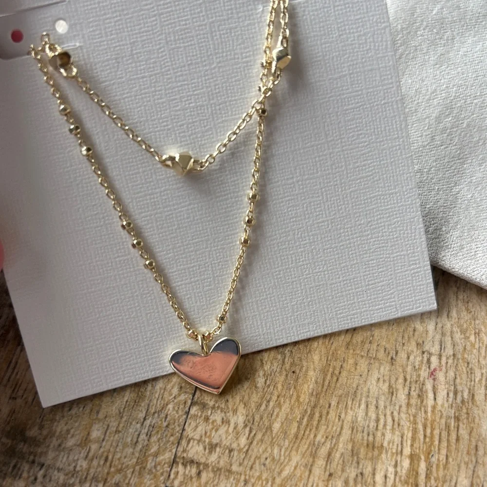 New Kendra Scott Ari Heart Multi Strand Necklace - Picture 5 of 6